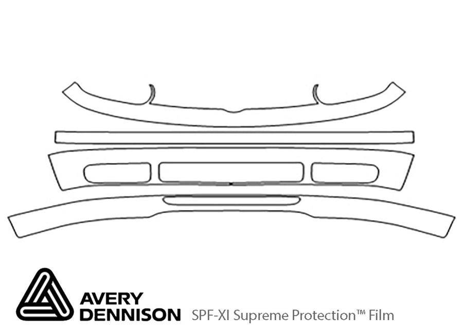 gti Avery Dennison Clear Bra Bumper Precut PPF Diagram