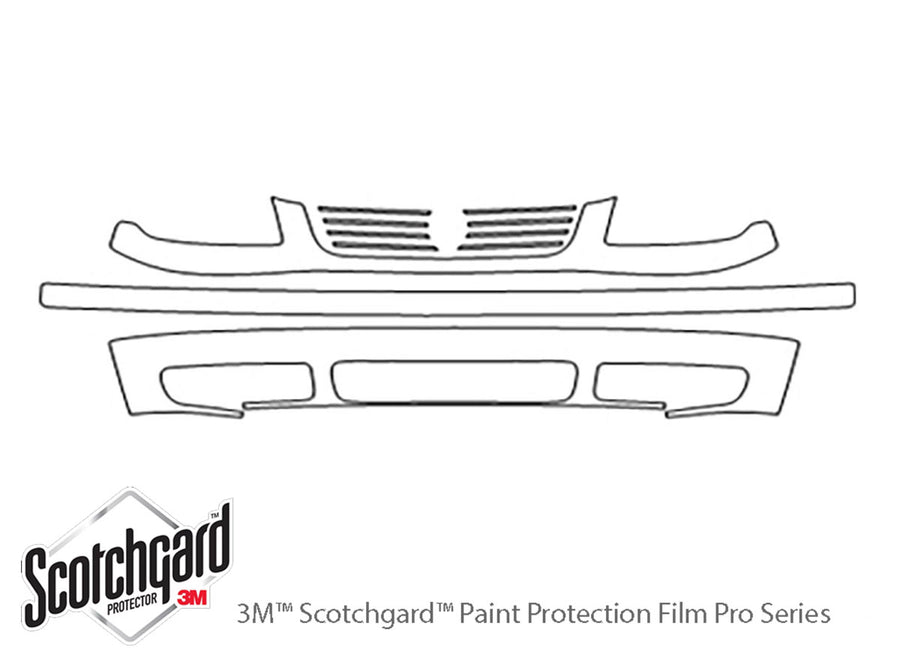 jetta 3M Clear Bra Bumper Precut PPF Diagram