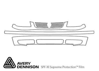 jetta Avery Dennison Clear Bra Bumper Precut PPF Diagram