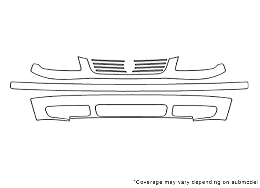 jetta 3M Clear Bra Bumper Precut PPF Diagram
