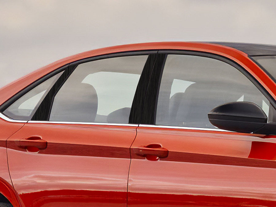 volkswagen jetta 2019-2024 (sedan) Brushed Aluminum Black Pillar Cover Diagram