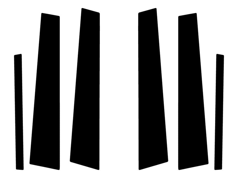 volkswagen passat 2006-2010 (sedan) Brushed Aluminum Black Pillar Trim Diagram