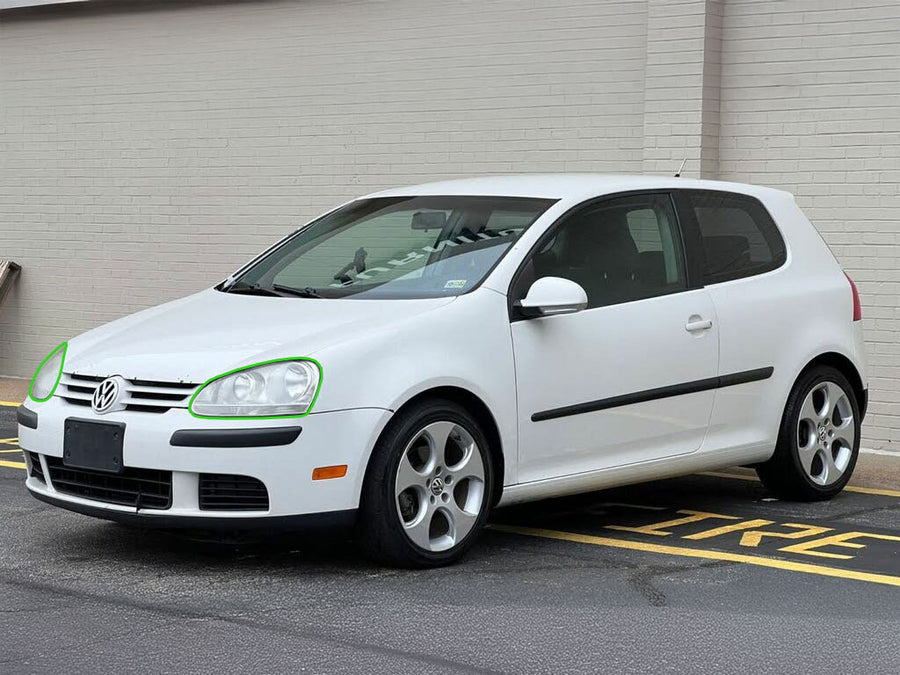volkswagen rabbit 2006-2009 Headlight Protection Installation Location