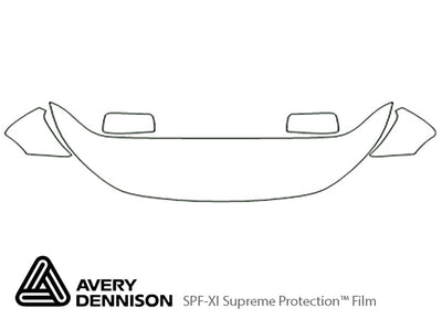 routan Avery Dennison Clear Bra Hood Precut PPF Diagram