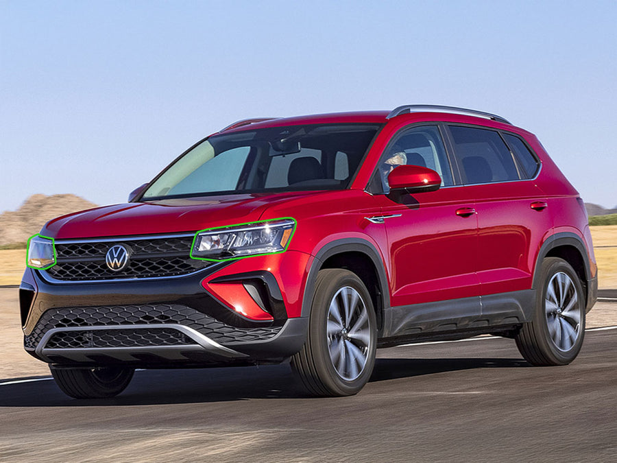 volkswagen taos 2021-2024 Headlight Protection Installation Location