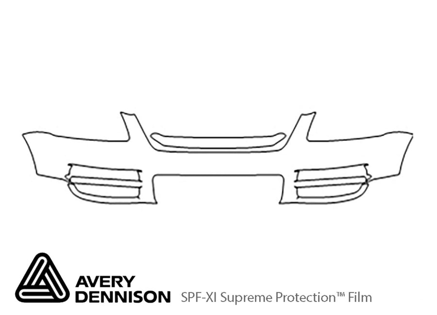 touareg Avery Dennison Clear Bra Bumper Precut PPF Diagram