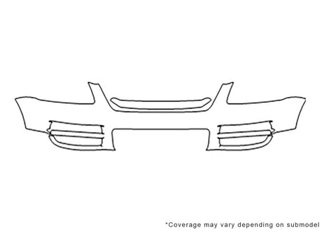 touareg Avery Dennison Clear Bra Bumper Precut PPF Diagram