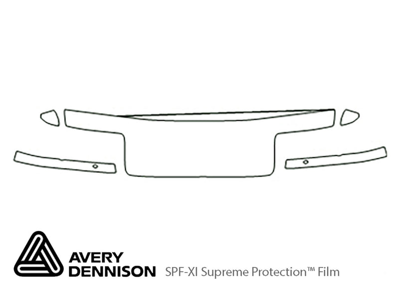 850 Avery Dennison Clear Bra Hood Precut PPF Diagram