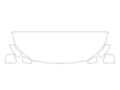 c40 3M Clear Bra Hood Precut PPF Diagram