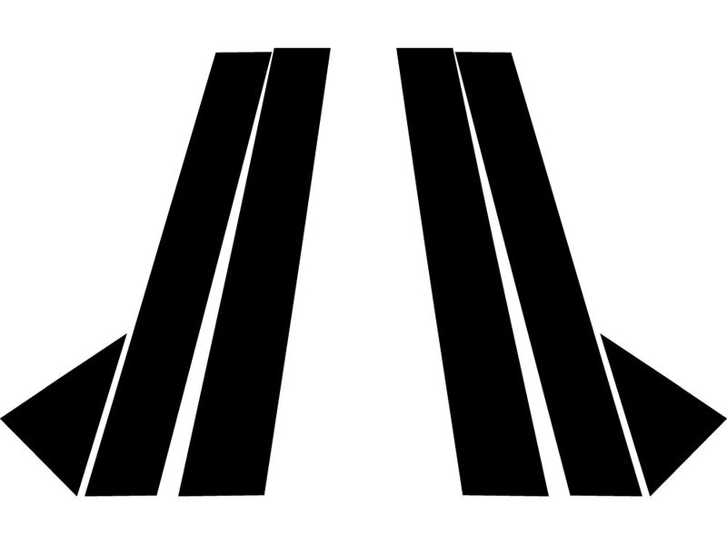 volvo s40 2005-2011 Matte Black Pillar Trim Diagram