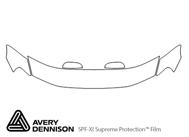 s60 Avery Dennison Clear Bra Hood Precut PPF Diagram