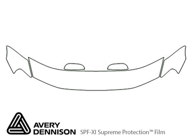 s60 Avery Dennison Clear Bra Hood Precut PPF Diagram