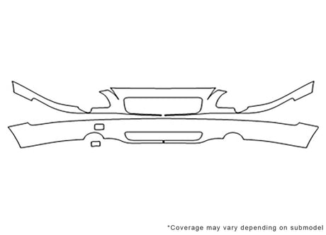 s60 Avery Dennison Clear Bra Bumper Precut PPF Diagram