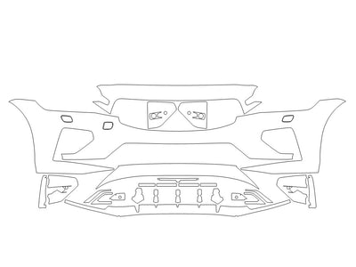 s60 3M Clear Bra Bumper Precut PPF Diagram