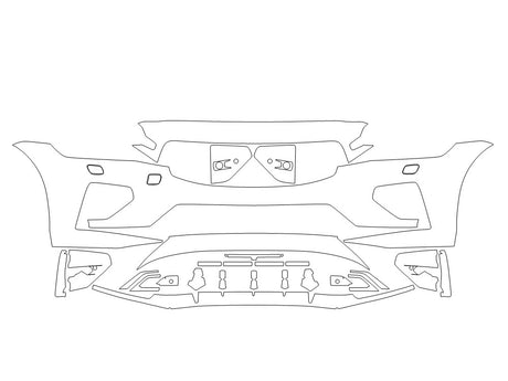 s60 Avery Dennison Clear Bra Bumper Precut PPF Diagram
