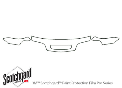 s70 3M Clear Bra Hood Precut PPF Diagram