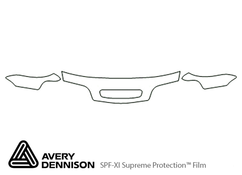 s70 Avery Dennison Clear Bra Hood Precut PPF Diagram