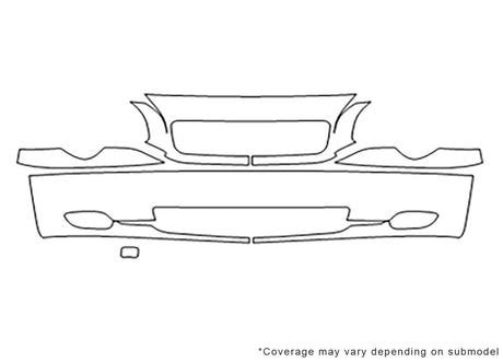 s80 3M Clear Bra Bumper Precut PPF Diagram
