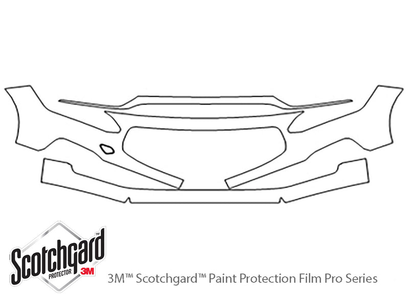 v90 3M Clear Bra Bumper Precut PPF Diagram