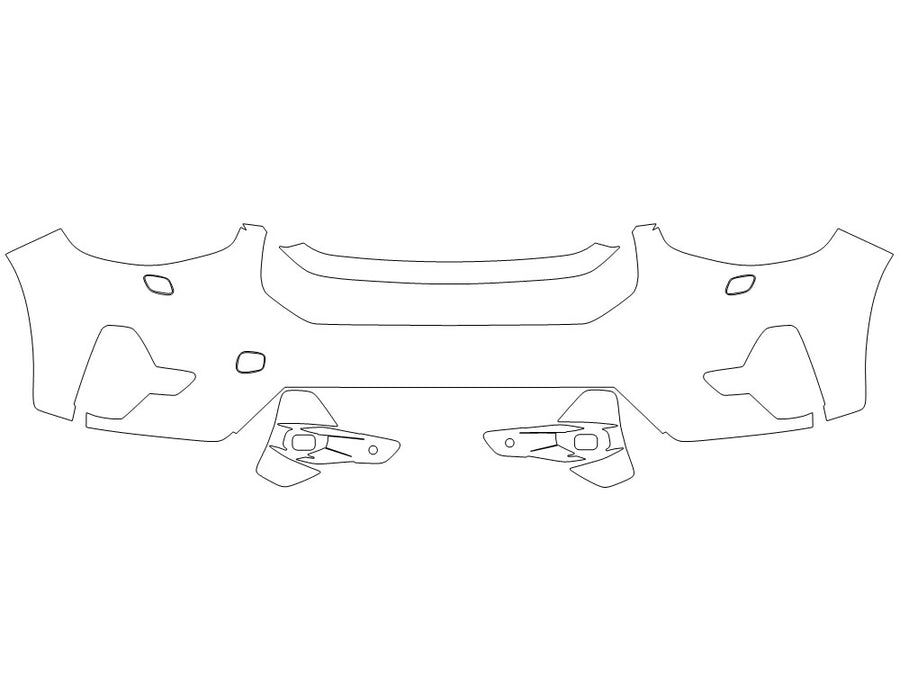 xc40 3M Clear Bra Bumper Precut PPF Diagram