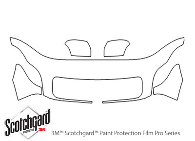 xc90 3M Clear Bra Hood Precut PPF Diagram