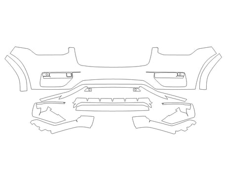 xc90 3M Clear Bra Bumper Precut PPF Diagram