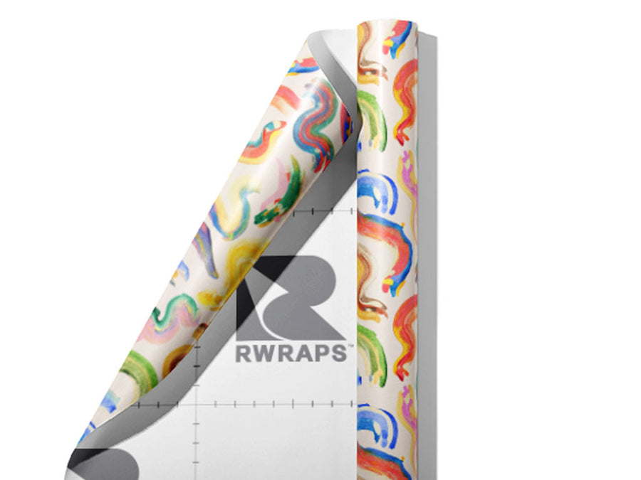 Walk Away Abstract Wrap Film Sheets~Rwraps Series 914 Walk Away Abstract Scrolled Sheet~3