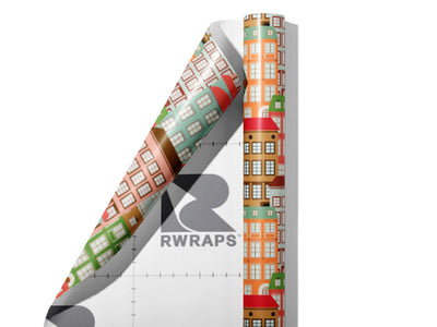 Walk Ups Cityscape Wrap Film Sheets~Rwraps Series 914 Walk Ups Cityscape Scrolled Sheet~4