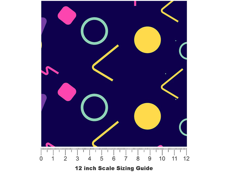 Walking in Memphis Retro Vinyl Film Pattern Size 12 inch Scale~Rwraps Walking in Memphis Retro Sizing Chart~2