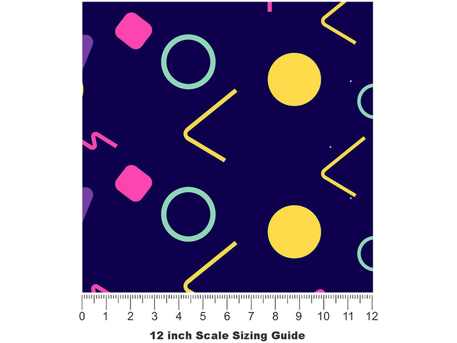 Walking in Memphis Retro Vinyl Film Pattern Size 12 inch Scale~Rwraps Walking in Memphis Retro Sizing Chart~2