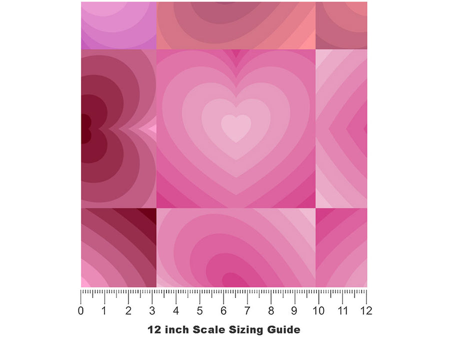 Walls Up Heart Vinyl Film Pattern Size 12 inch Scale~Rwraps Walls Up Heart Sizing Chart~2