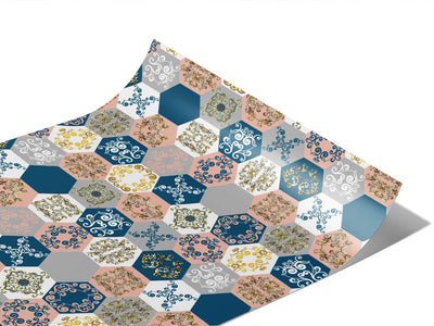 Warm Hexagonal Tile Vinyl Wraps~Rwraps Series 914 Digitally Printed Vinyl Wrap~1
