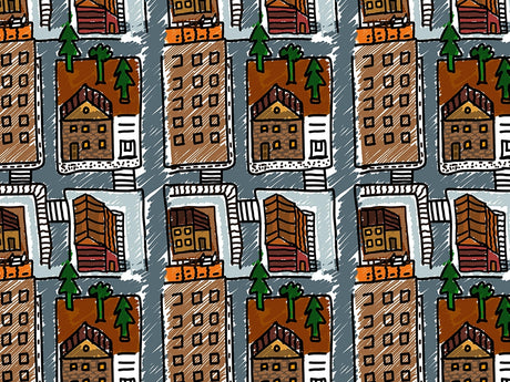 Warm Home Cityscape Vinyl Wrap Pattern~Rwraps Series 914 Digitally Printed Vinyl Wrap~0