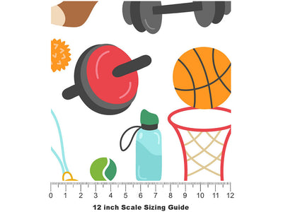 Warmup Workout Sport Vinyl Film Pattern Size 12 inch Scale~Rwraps Warmup Workout Sport Sizing Chart~2