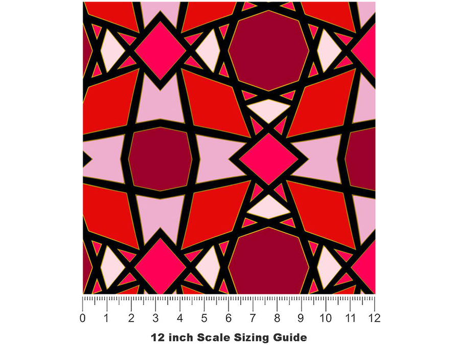 Warped Sun Tile Vinyl Film Pattern Size 12 inch Scale~Rwraps Warped Sun Tile Sizing Chart~3