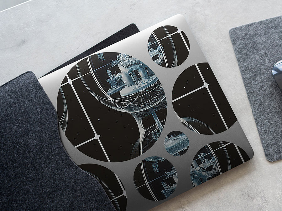 warped time science fiction DIY Laptop Stickers