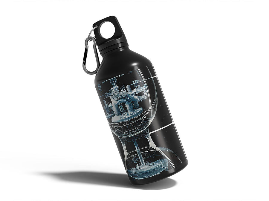warped time science fiction Water Bottle DIY Stickers