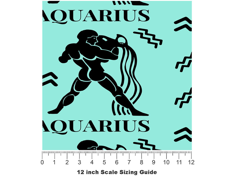 Water Bearer Astrology Vinyl Film Pattern Size 12 inch Scale~Rwraps Water Bearer Astrology Sizing Chart~2