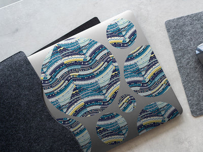 water static art deco DIY Laptop Stickers