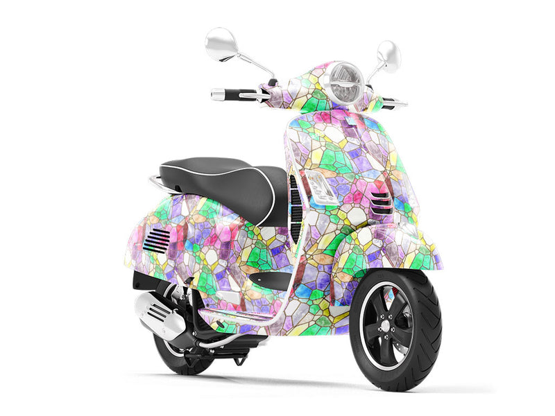 Watercolor Combinations Mosaic Vespa Scooter Wrap Film