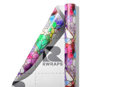 Watercolor Combinations Mosaic Wrap Film Sheets~Rwraps Series 914 Watercolor Combinations Mosaic Scrolled Sheet~3