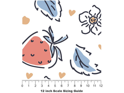 Watercolor Honeoye Fruit Vinyl Film Pattern Size 12 inch Scale~Rwraps Watercolor Honeoye Fruit Sizing Chart~2