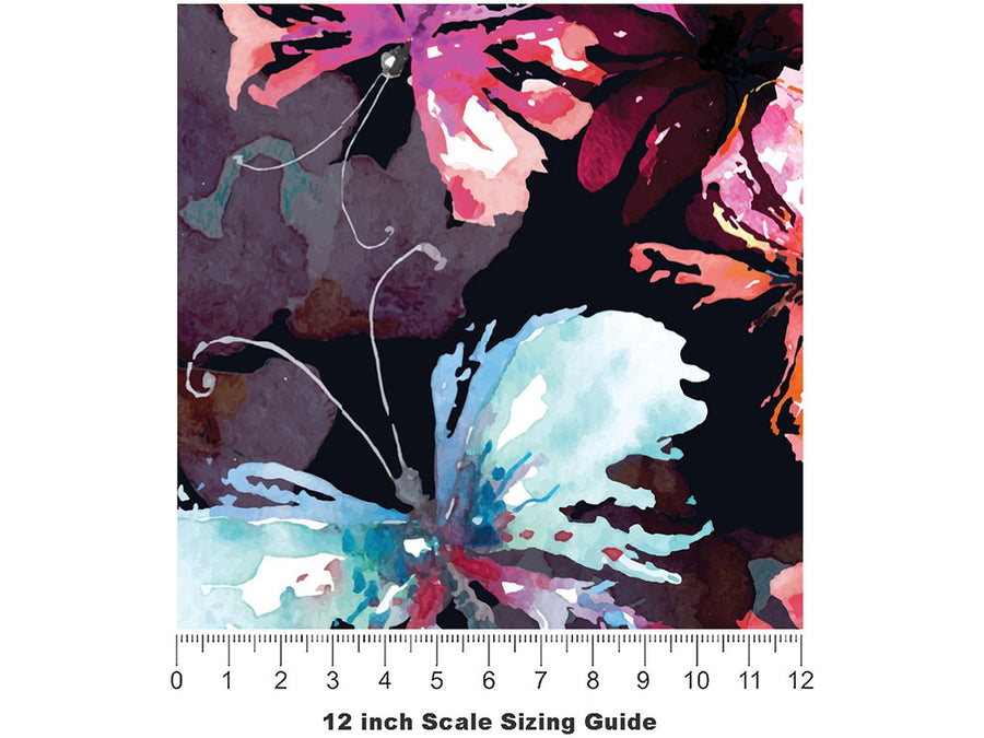 Watercolor Pollinators Bug Vinyl Film Pattern Size 12 inch Scale~Rwraps Watercolor Pollinators Bug Sizing Chart~2