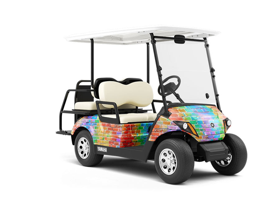 Watercolor  Brick Wrapped Golf Cart
