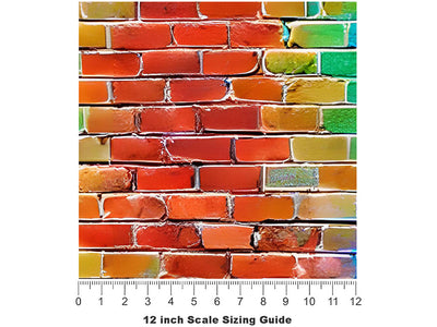 Watercolor  Brick Vinyl Film Pattern Size 12 inch Scale~Rwraps Watercolor  Brick Sizing Chart~3