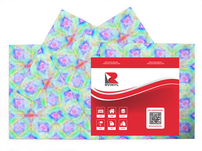 watercolor rainbow tie dye Craft Vinyl Sheet Pack
