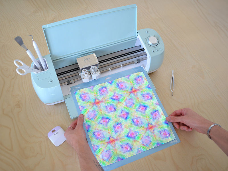 watercolor rainbow tie dye Cricut Compatible Vinyl