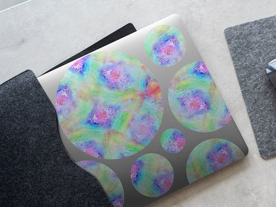 watercolor rainbow tie dye DIY Laptop Stickers