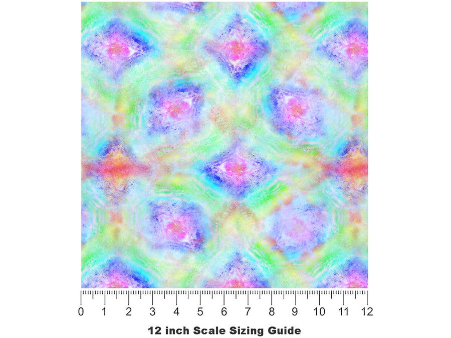 Watercolor Rainbow Tie Dye Vinyl Film Pattern Size 12 inch Scale~Rwraps Watercolor Rainbow Tie Dye Sizing Chart~2