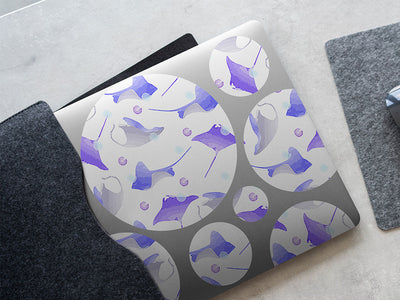 watercolor rays salt water DIY Laptop Stickers